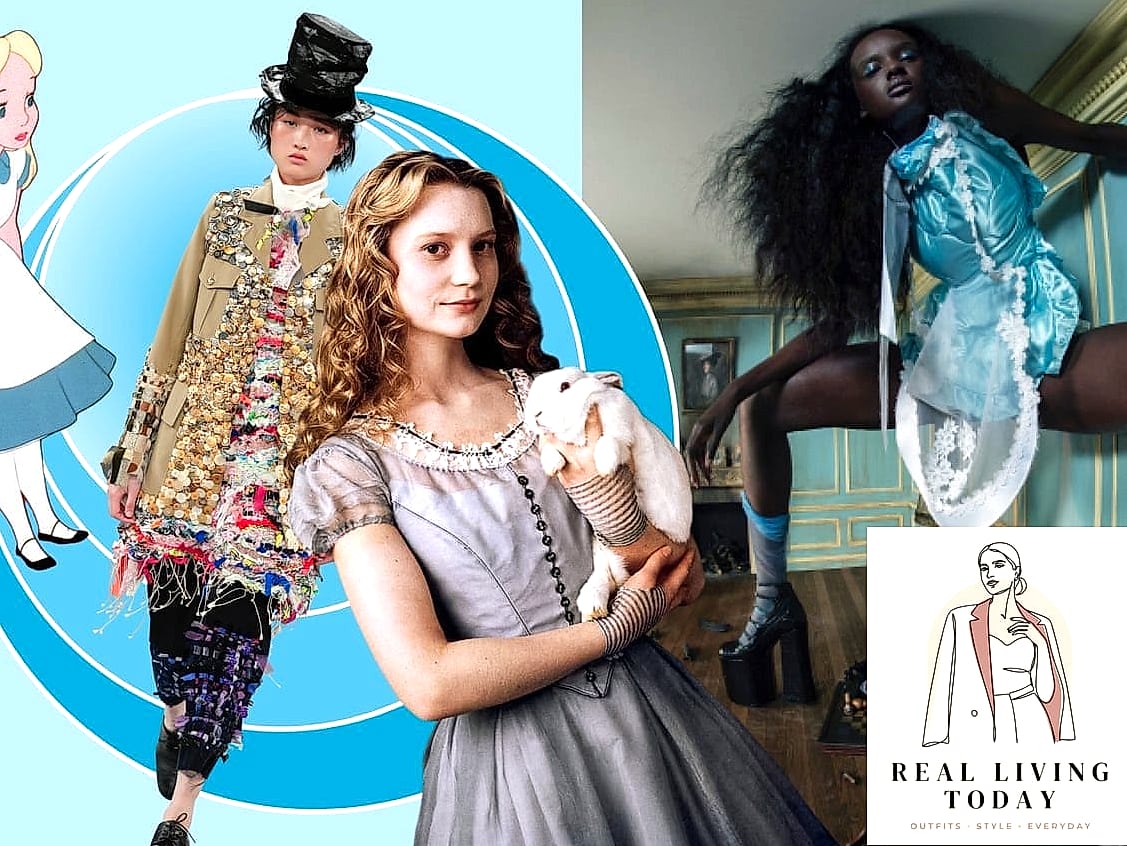 Alice in Wonderland Blue and White Pinafore Style