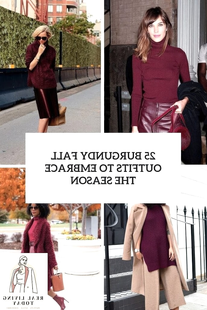 25 Fall Going Out Outfits for Women That Are Trendy, Cute and On Point 8 The All-Burgundy Moment