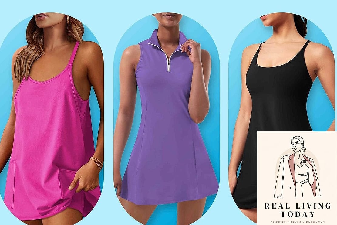22 Cute Comfy Outfits That Actually Look Amazing 11 Athletic Dress and Layered Jacket