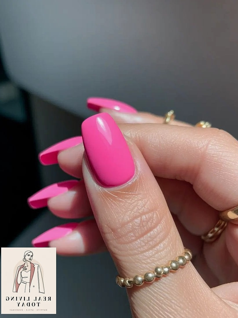 25 Pink Nail Ideas for Every Mood and Skill Level — Your Next Manicure Is Here 5 Barbiecore Pink Square Nails