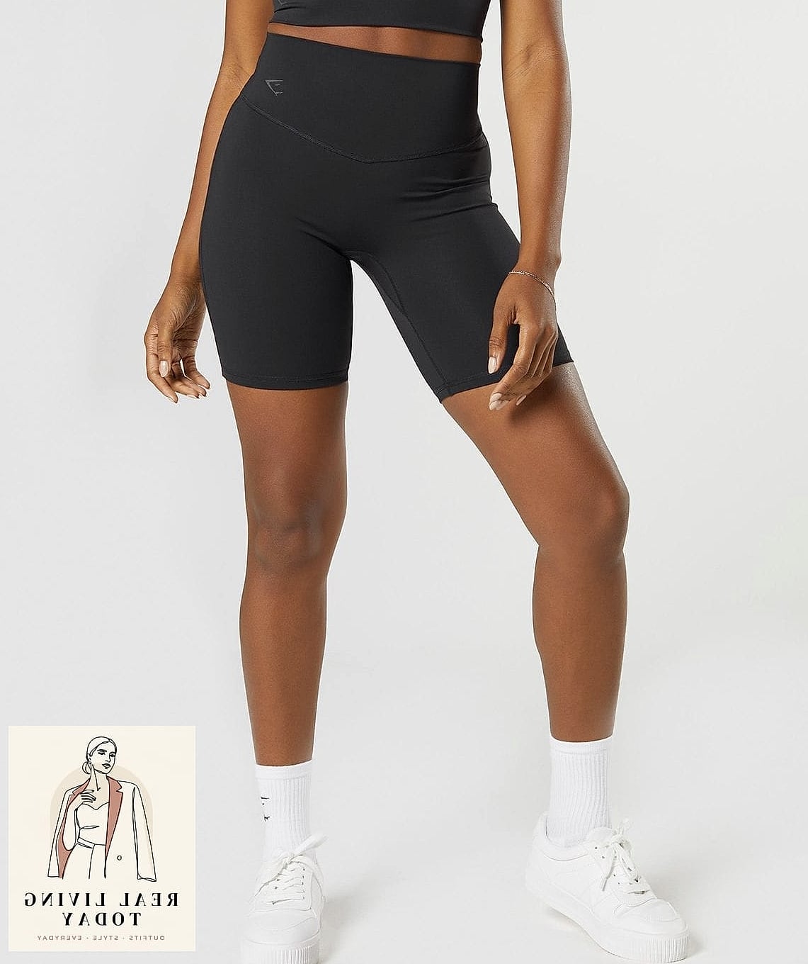 25 Ballet Sneakers Outfit That Will Elevate Any Wardrobe 6 Biker Shorts and an Oversized Hoodie
