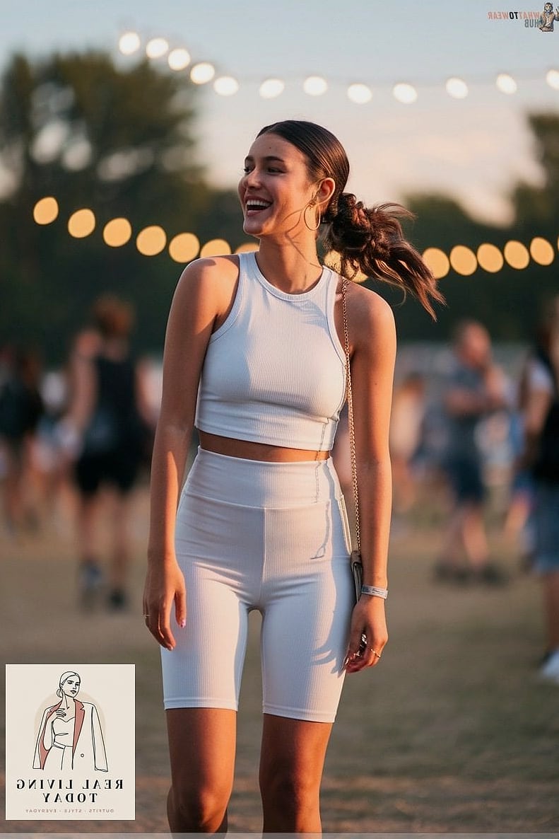 25 Country Concert Outfit Ideas That Are Stylish, Fun and Totally Western 12 Biker Shorts and an Oversized Flannel