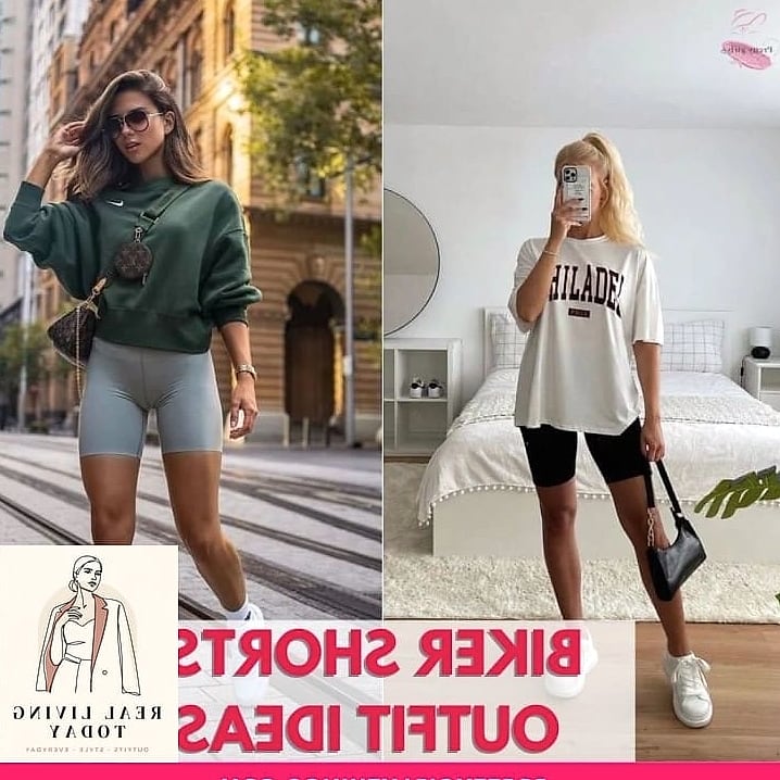 Biker Shorts Under a Long Tunic Top