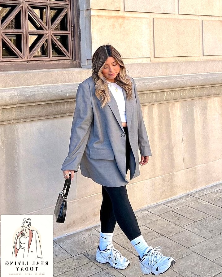 Blazer Dress Over Leggings