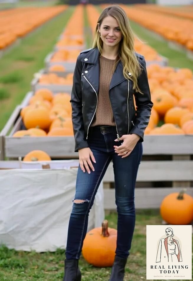 22 Cute Pumpkin Patch Outfit Ideas That Are Cozy and So Instagram-Worthy 18 Bodycon Dress with a Denim Jacket