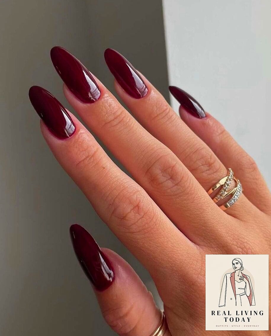 25 Fall Nail Ideas Worth Bookmarking Right Now 3 Burgundy Almond Nails