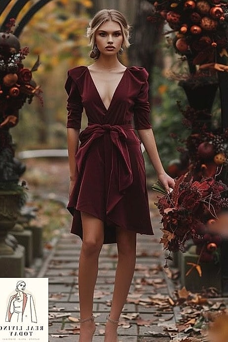 22 Fall Wedding Guest Dresses From Amazon Fashion That Are Seriously Stylish Right Now 2 The Burgundy Wrap Dress That Works on Everyone