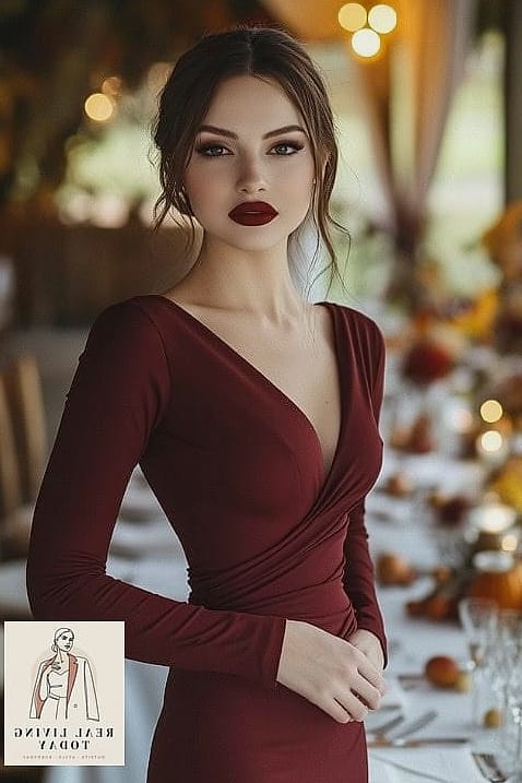 30 Dresses For A Fall Wedding As A Guest That Are Going Viral on Pinterest 2 The Burgundy Wrap Dress Everyone Keeps Pinning