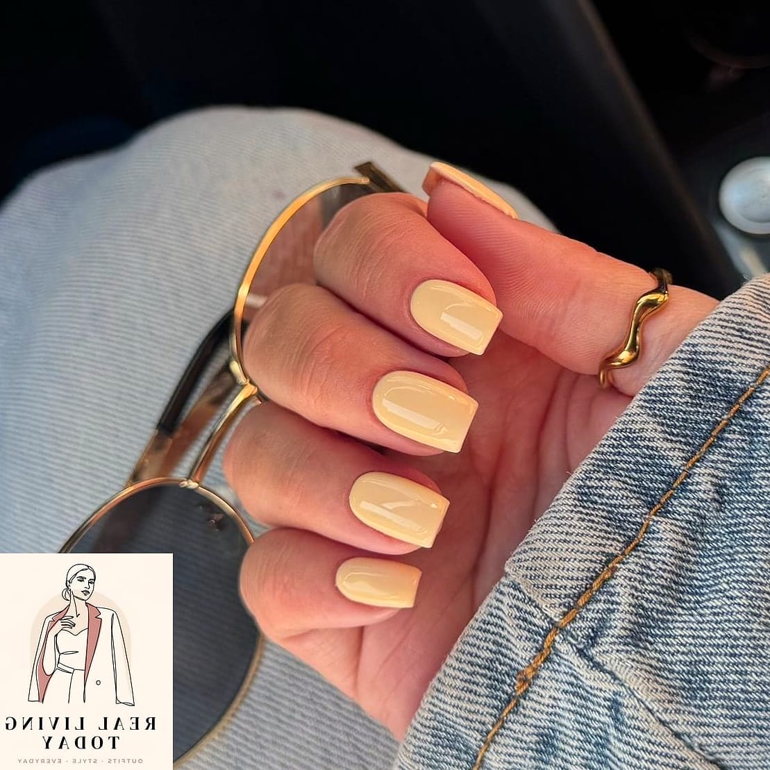 20 Butter Yellow Nails Worth Bookmarking Right Now 16 Butter Yellow Square Nails