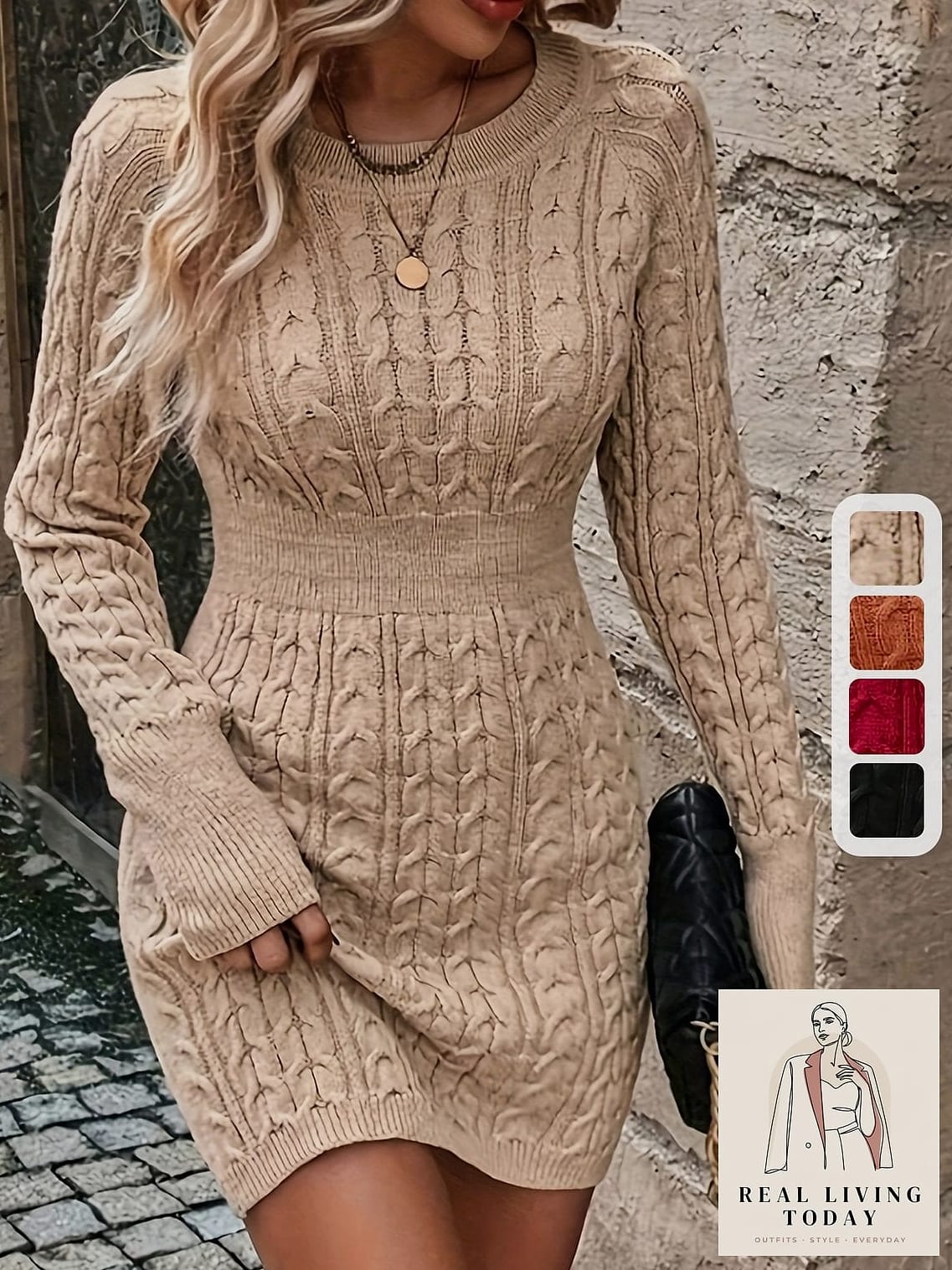 Cable Knit Sweater and Leather Pants