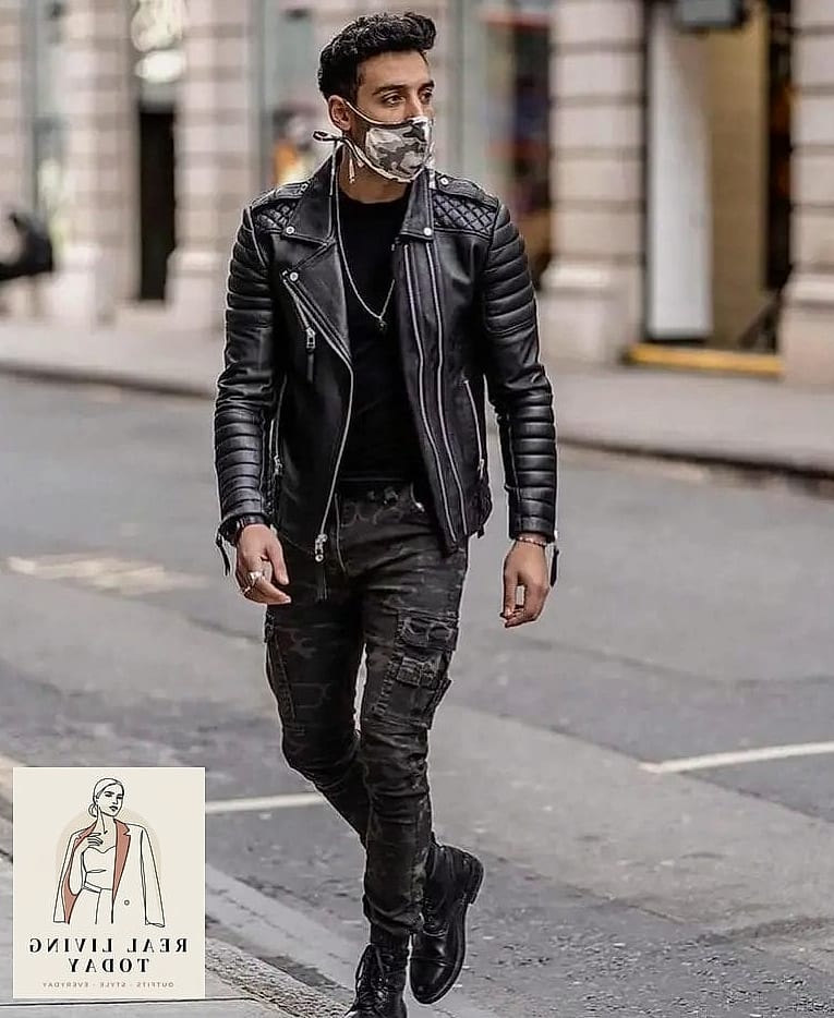 24 Leather Jacket Outfit You'll Want to Wear on Repeat 17 Cargo Pants and Cropped Leather Jacket