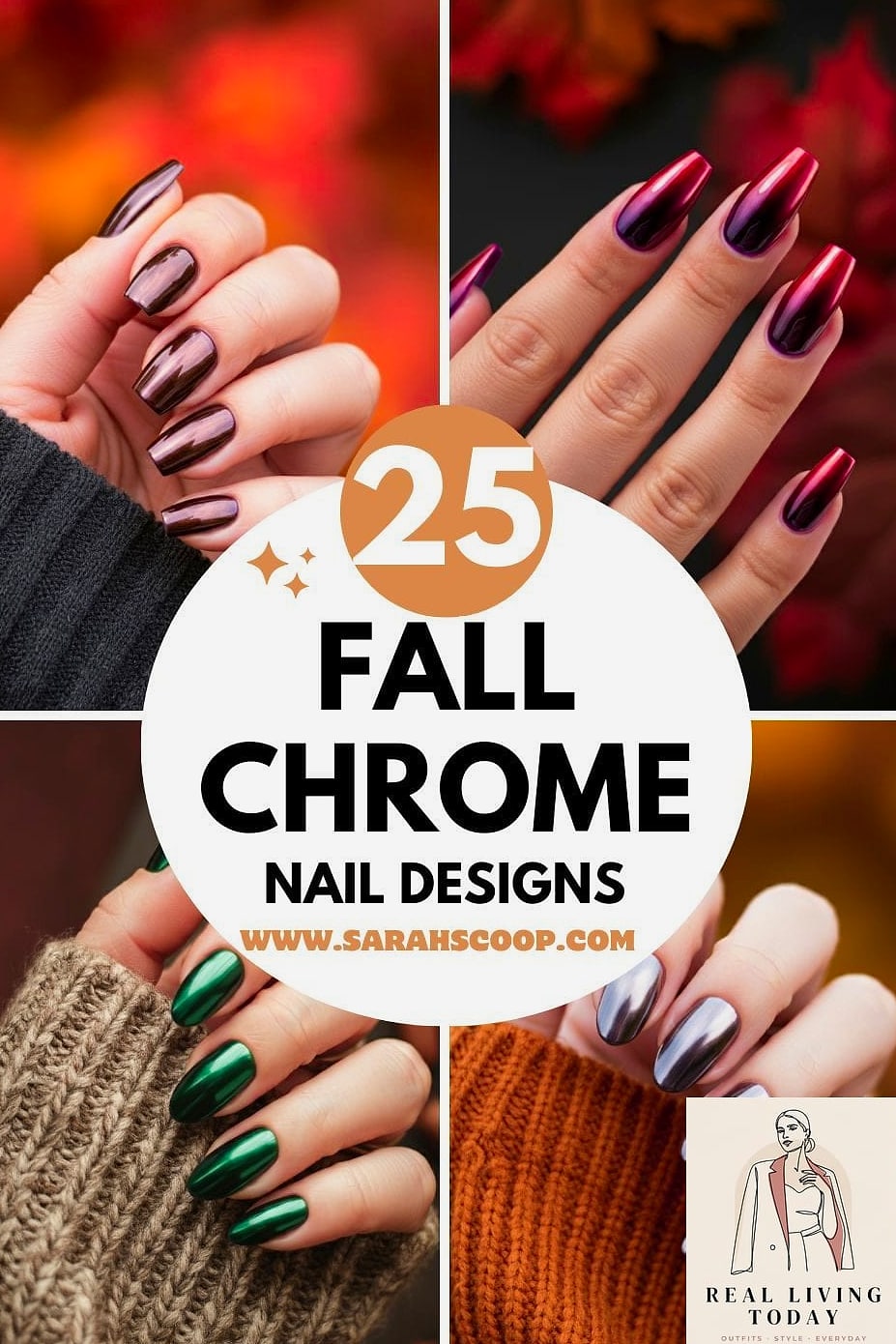 23 Womens Autumn Outfit That Are Going Viral on Pinterest 20 Chrome Nails with a Matching Metallic Bag
