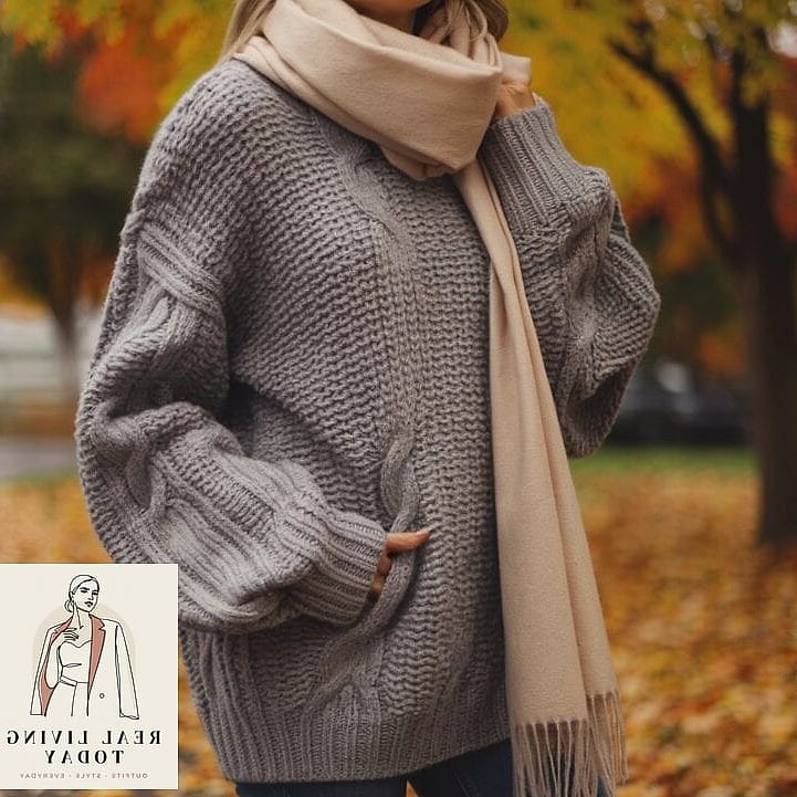 25 Fall Going Out Outfits for Women That Are Trendy, Cute and On Point 6 Chunky Knit Sweater with a Mini Skirt