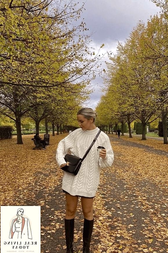25 Fall Date Night Outfits for 2026 That Are Romantic and Incredibly Chic 14 Chunky Knit Sweater and Faux Leather Leggings