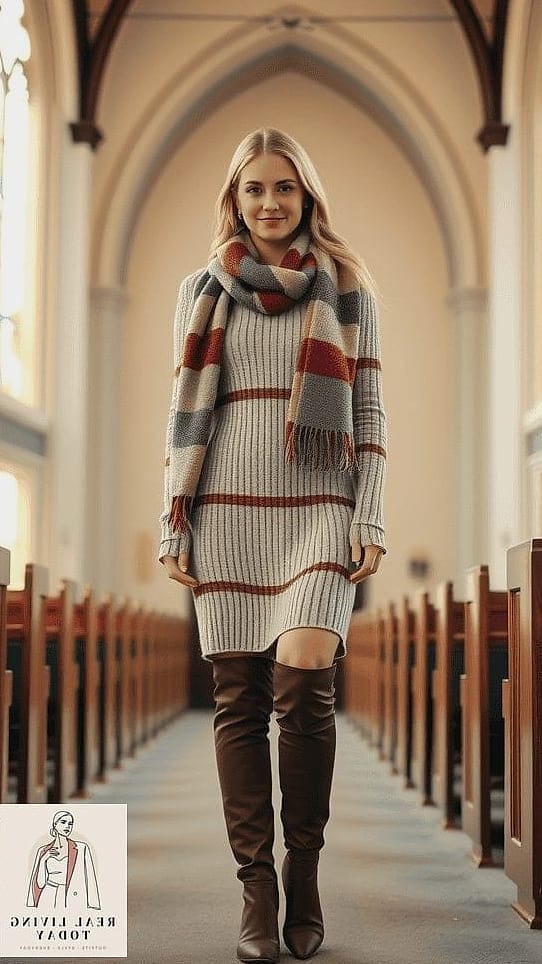 28 Church Outfit That Look Effortlessly Chic 5 The Classic Sweater Dress