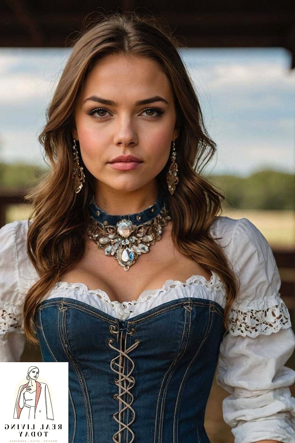 25 Country Concert Outfit Ideas That Are Stylish, Fun and Totally Western 9 Corset Top and Denim Skirt