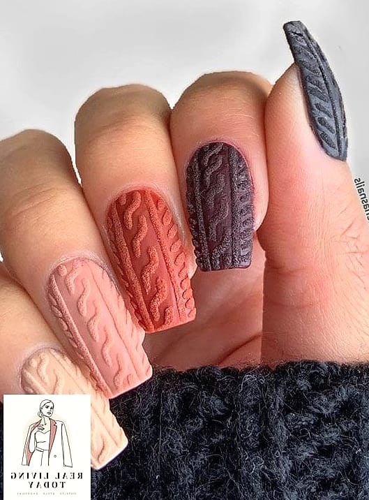 25 Fall Nail Ideas Worth Bookmarking Right Now 6 Cozy Cable Knit Nail Art