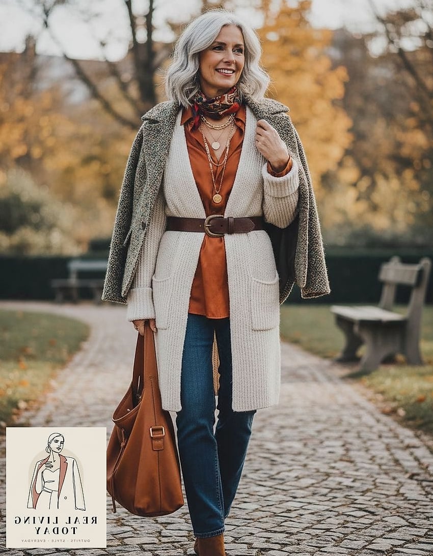 23 Womens Autumn Outfit That Are Going Viral on Pinterest 9 Cozy Cardigan as a Layering Piece