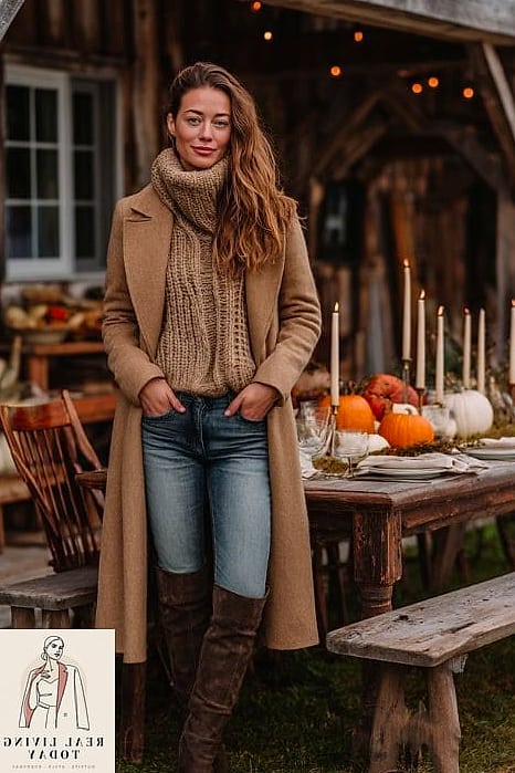 Cozy Chunky Knit Sweater With Wide-Leg Trousers