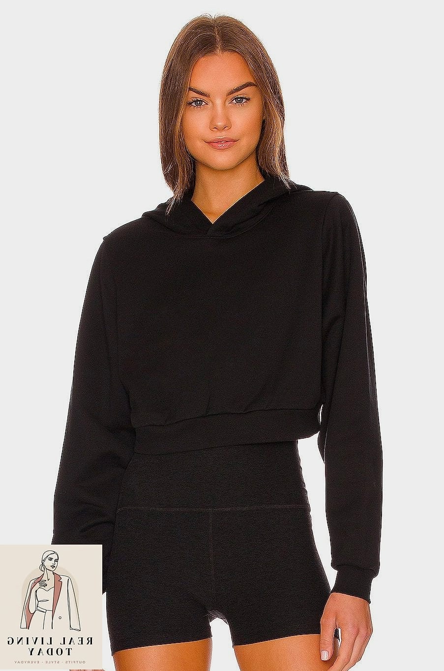 Cropped Hoodie with High-Waisted Styling