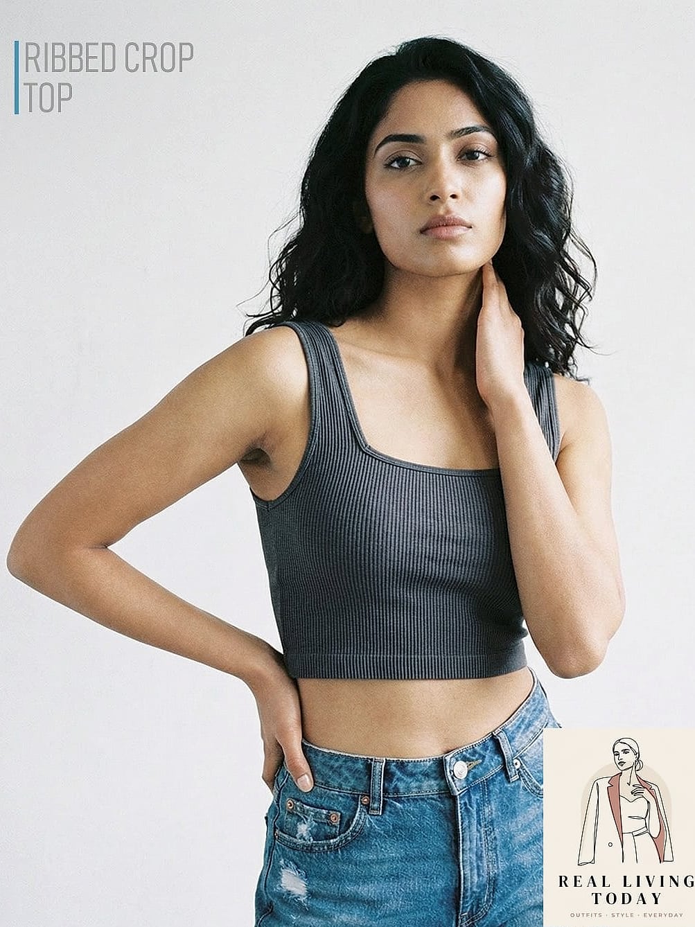 Crop Top and High-Waisted Trouser Set