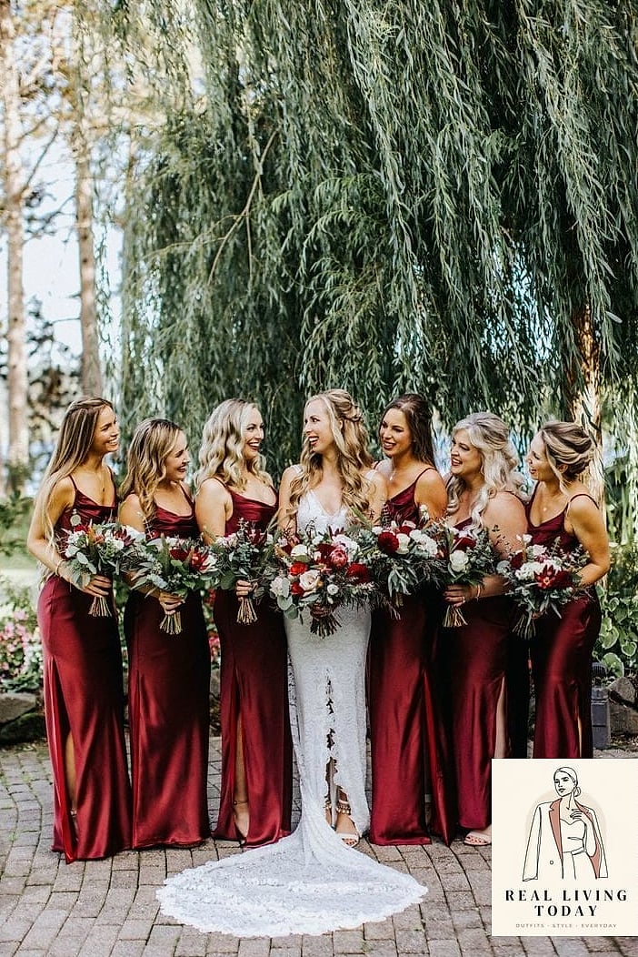 30 Dresses For A Fall Wedding As A Guest That Are Going Viral on Pinterest 15 Deep Red Corset Style Midi Dress