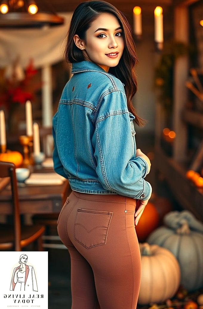 Denim-on-Denim With a Cozy Scarf