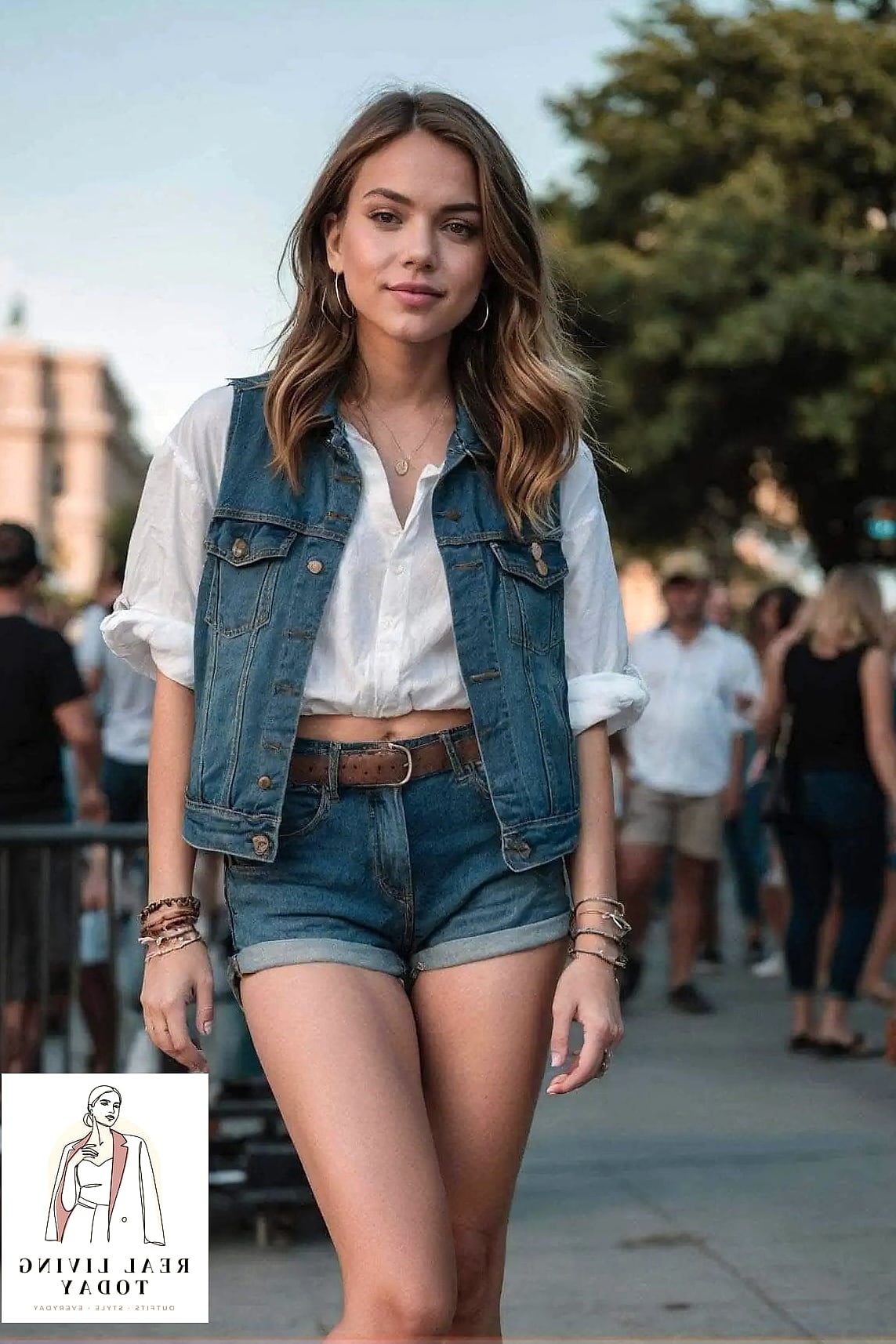 22 Pop Concert Outfit That Are Seriously Stylish Right Now 3 Denim Shorts and a Graphic Band Tee