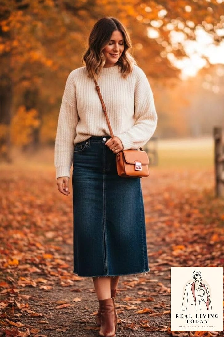 The Denim Skirt and Tights Combo
