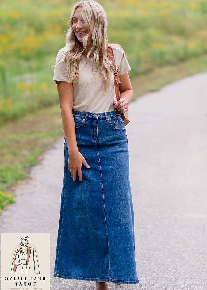The Denim Skirt and Graphic Tee Combo