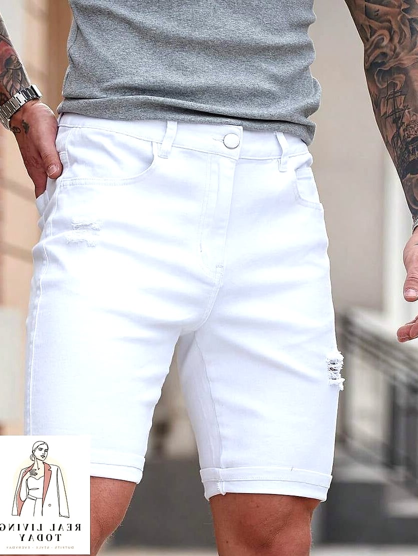 Denim White Shorts and a Graphic Tee
