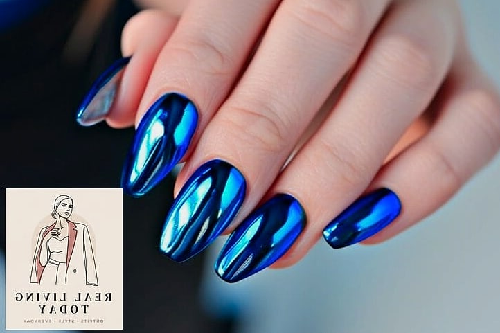 23 Blue Nail Ideas That Are Going Viral on Pinterest 7 Electric Blue Chrome Nails