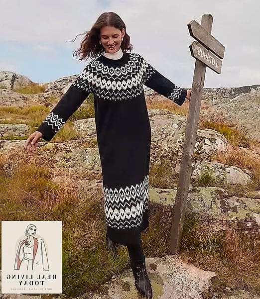 20 Sweater Over Dress That Actually Look Amazing 4 Fair Isle Sweater Over a Denim Shirt Dress