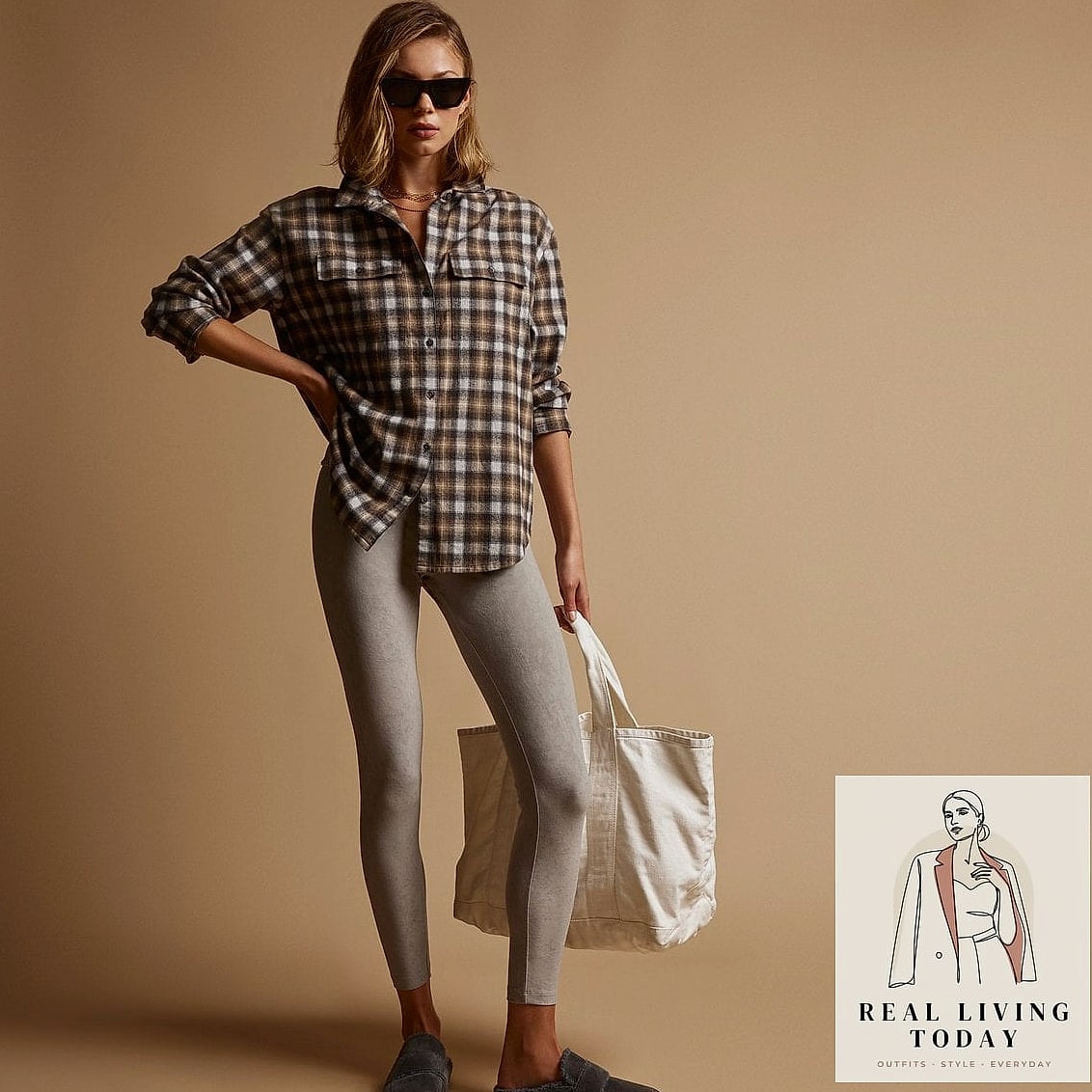 Flannel Shirt Tied Over a Tank