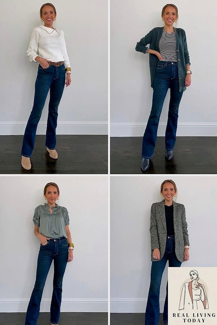 Flare Jeans and a Fitted Blazer