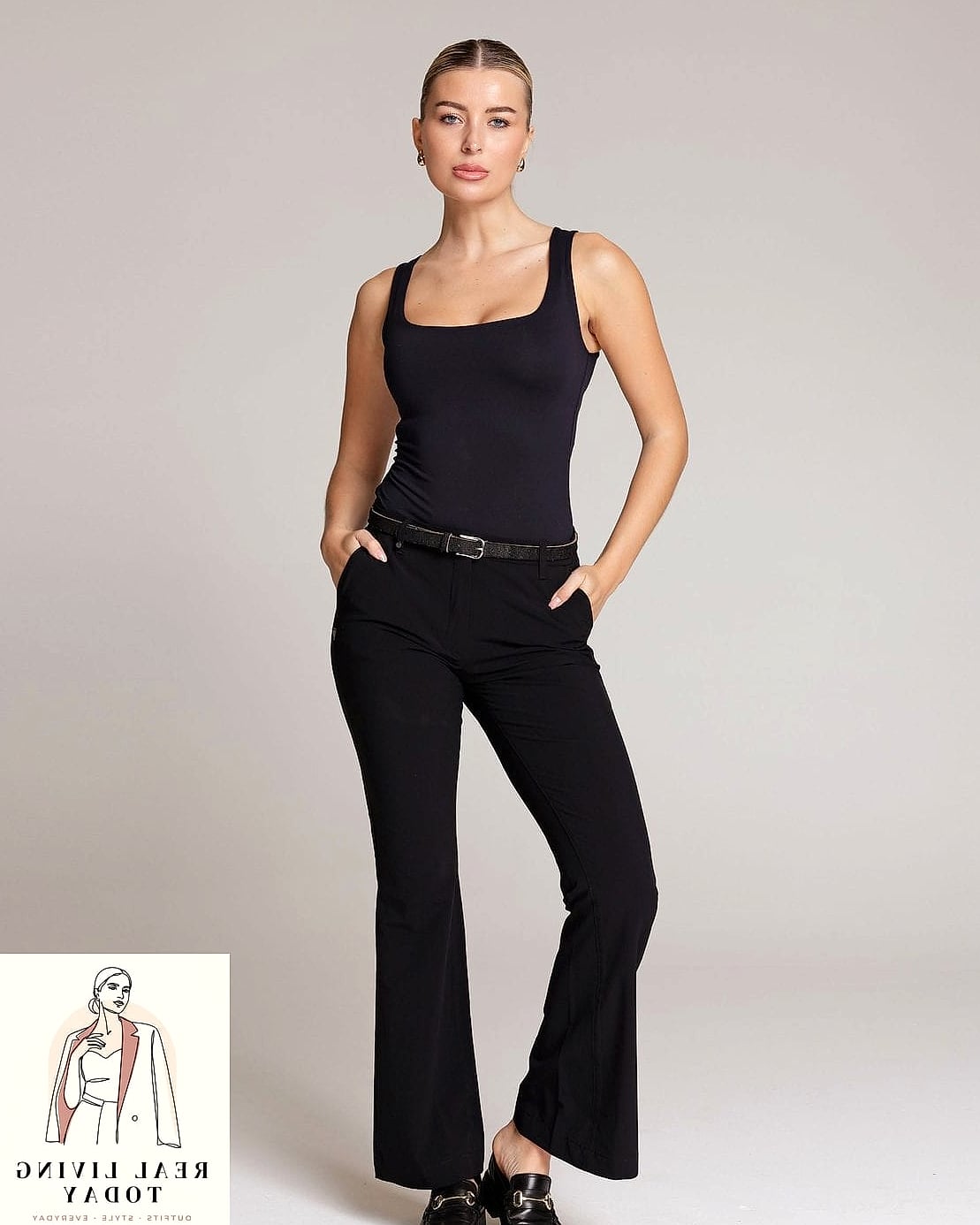Flare Trousers and a Fitted Turtleneck