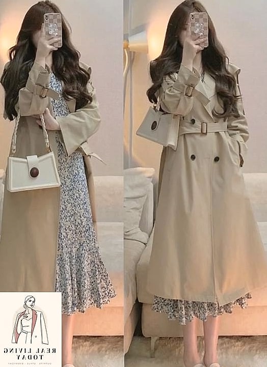 23 Floral Skirt Outfits You'll Want to Wear on Repeat 17 Floral Skirt With a Trench Coat