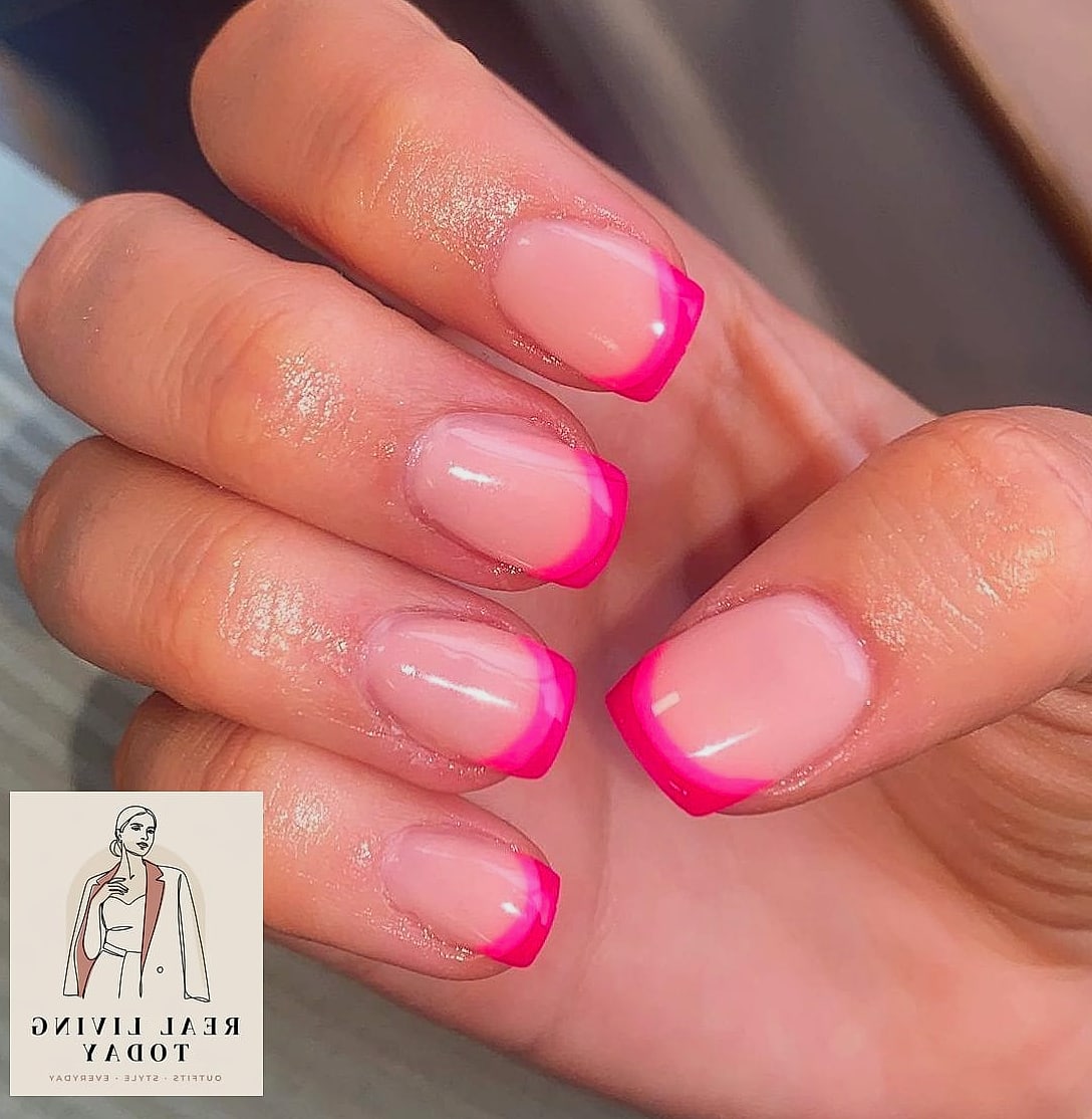 25 Pink Nail Ideas for Every Mood and Skill Level — Your Next Manicure Is Here 4 French Tips with a Pink Twist