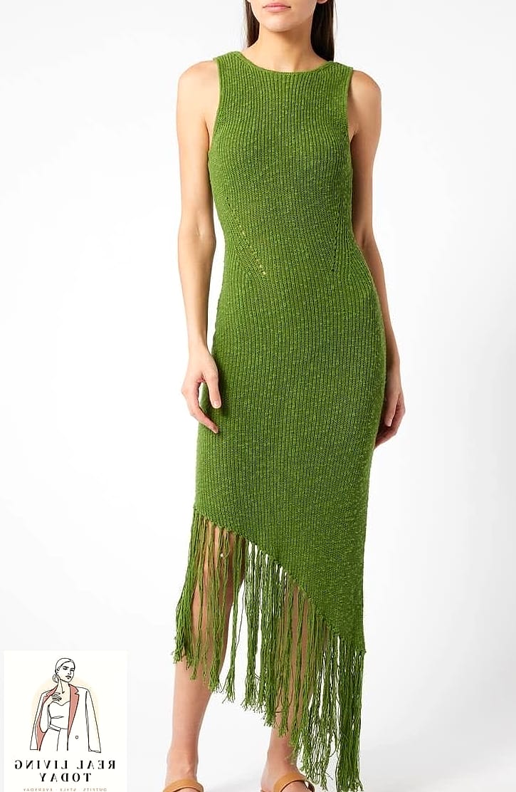 20 Sweater Over Dress That Actually Look Amazing 13 Fringe Sweater Over a Little Black Dress