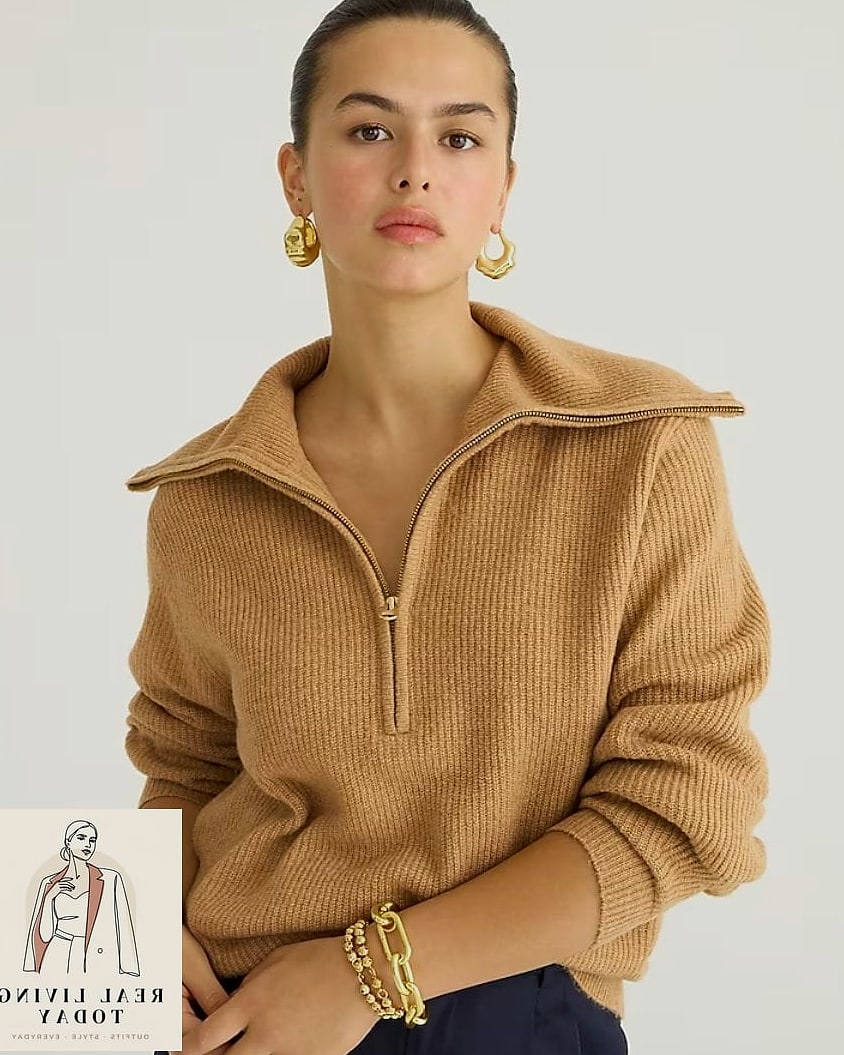 20 Sweater Over Dress That Actually Look Amazing 10 Half-Zip Sweater Over a Tennis Dress