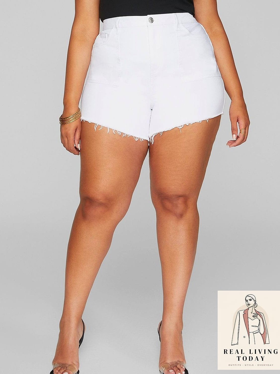 High-Waisted White Shorts and a Bodysuit
