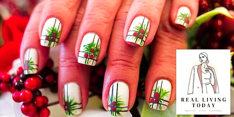 28 Holiday Press On Nails And Manicure Ideas Worth Bookmarking Right Now 5 Holly Berry Accent Nails