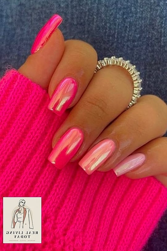 25 Pink Nail Ideas for Every Mood and Skill Level — Your Next Manicure Is Here 3 Hot Pink Glossy Almond Nails