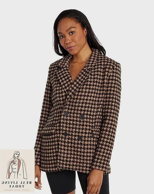 Houndstooth Blazer With Black Trousers