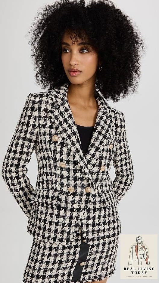 Houndstooth Blazer Statement Piece
