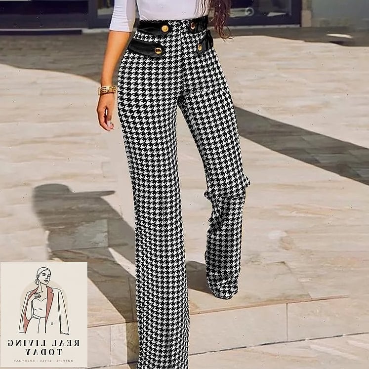 26 Capri Pants Outfits That Actually Look Amazing 7 Houndstooth Capris for a Polished Office Look
