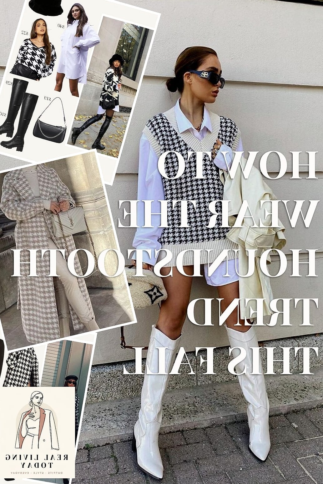 23 Fall Brunch Outfit That Look Effortlessly Chic 16 Houndstooth Coat Over Everything
