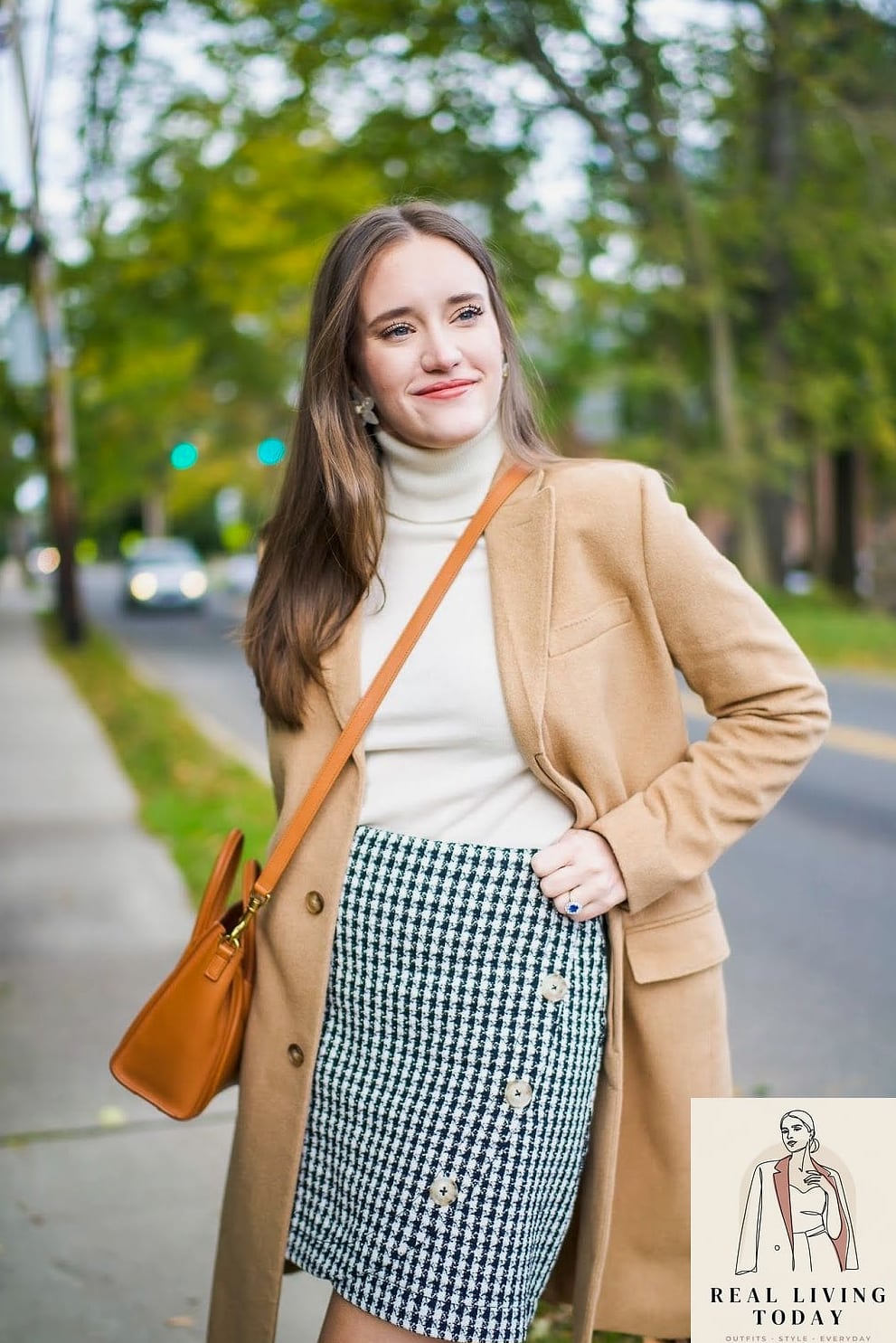 Houndstooth Skirt and Turtleneck