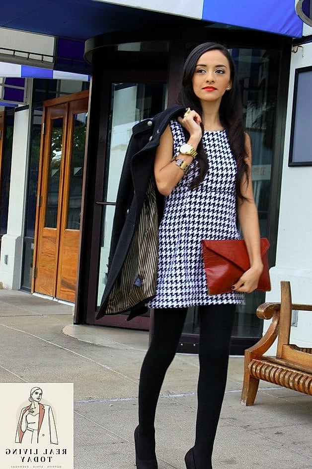 Houndstooth Trousers and a Simple Black Top