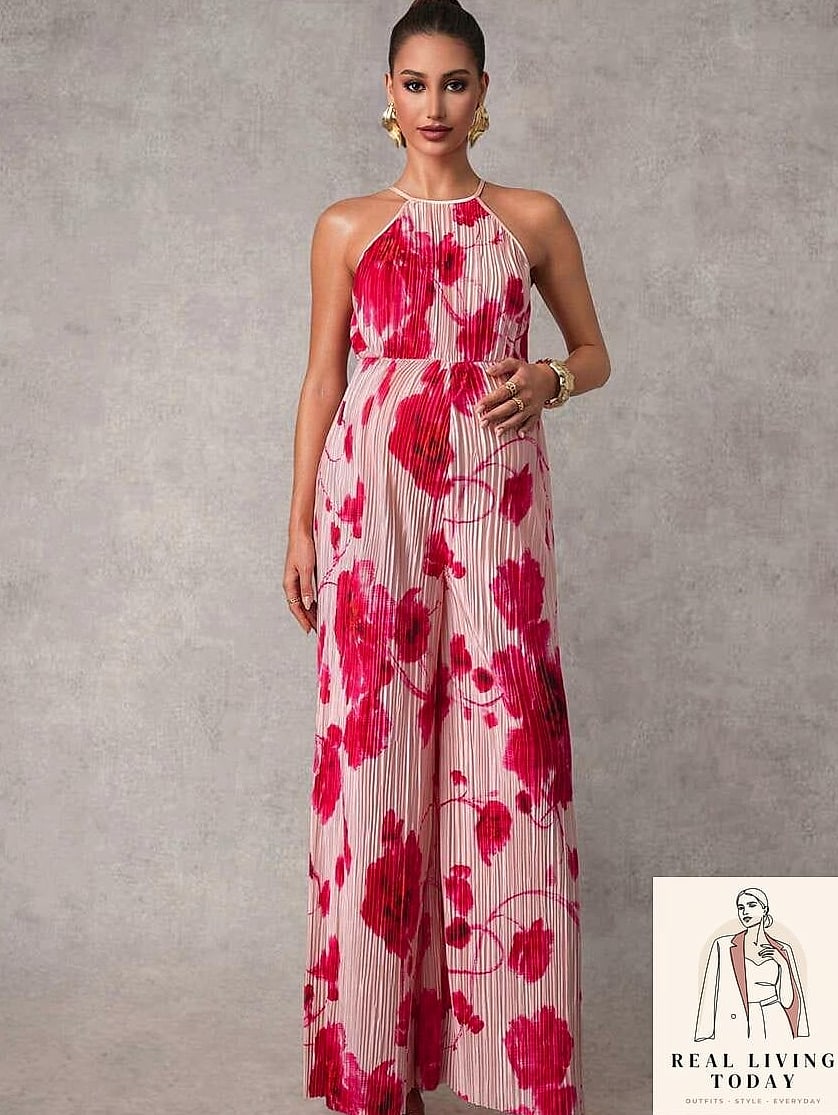 25 Chic Baby Shower Outfits for Guests That Are Totally On-Trend Right Now 22 Jumpsuit with a Statement Sleeve